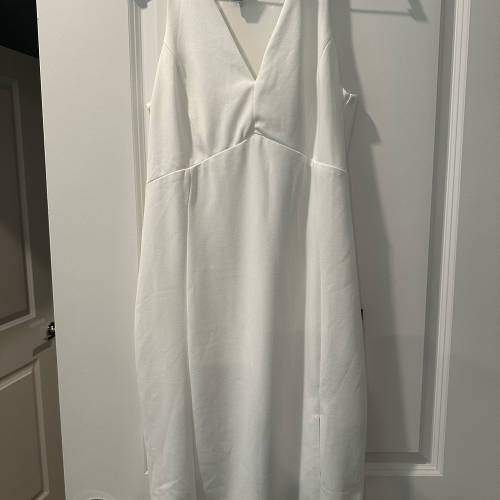 Lulu's Elegant White Midi Dress